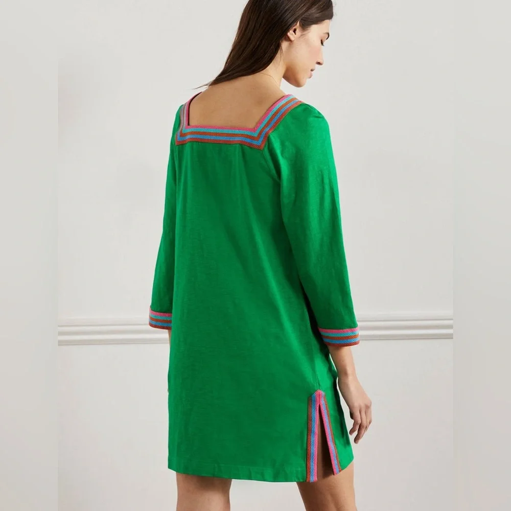 Boden Emerald Green Embroidered Tunic Dress - Picture 2 of 7